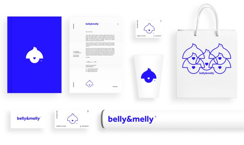 母婴护理belly&melly医疗品牌设计，用纯净的蓝色让你更加舒适