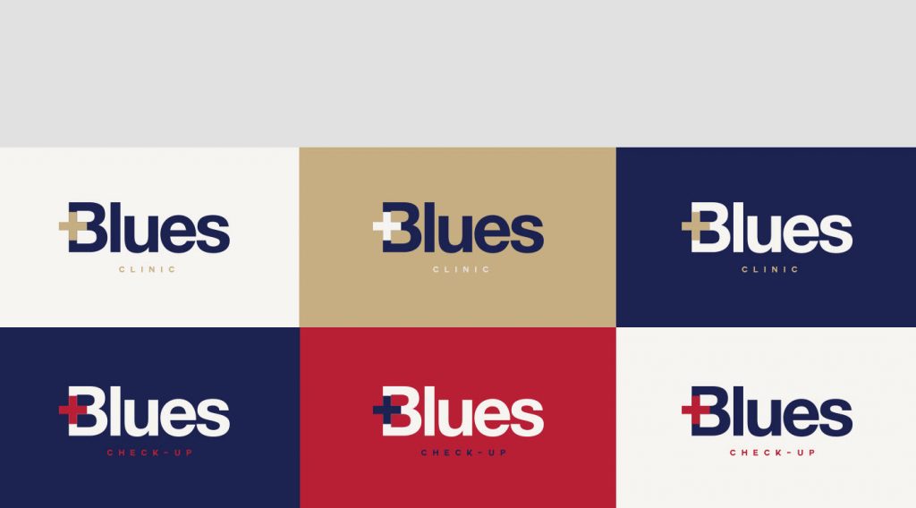 医疗机构Blues品牌形象设计，深色简约彰显专业特性，形象设计也是别具一格