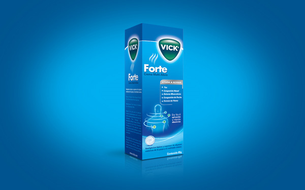 Vick Forte 蓝色科技风格药品包装设计