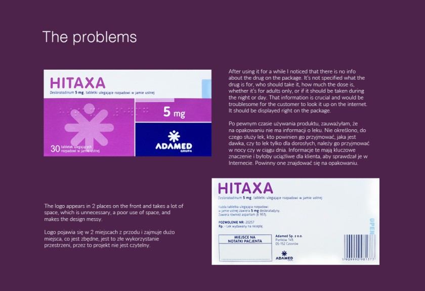 HITAXA 抗轻度过敏药品包装设计“色块风格”手法