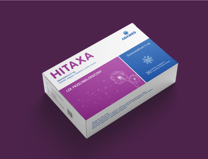 HITAXA 抗轻度过敏药品包装设计“色块风格”手法