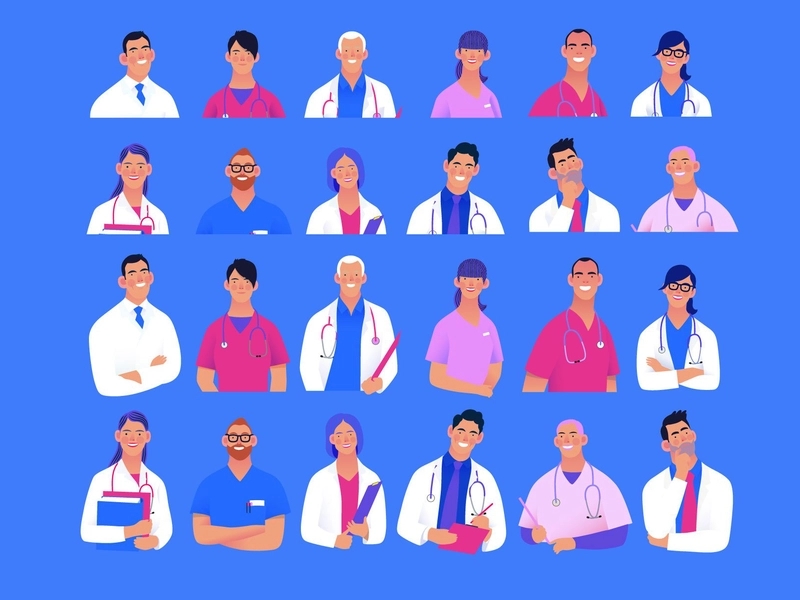 [MHD°妙合分享]一套28张矢量医学插图+12张医生肖像-第一部分