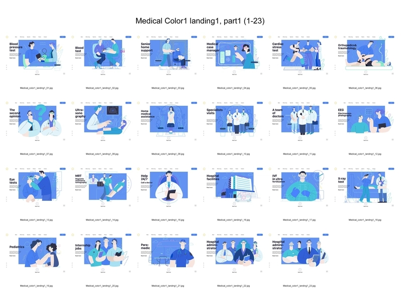 [MHD°妙合分享]24 个医学矢量插图，采用两种配色方案
