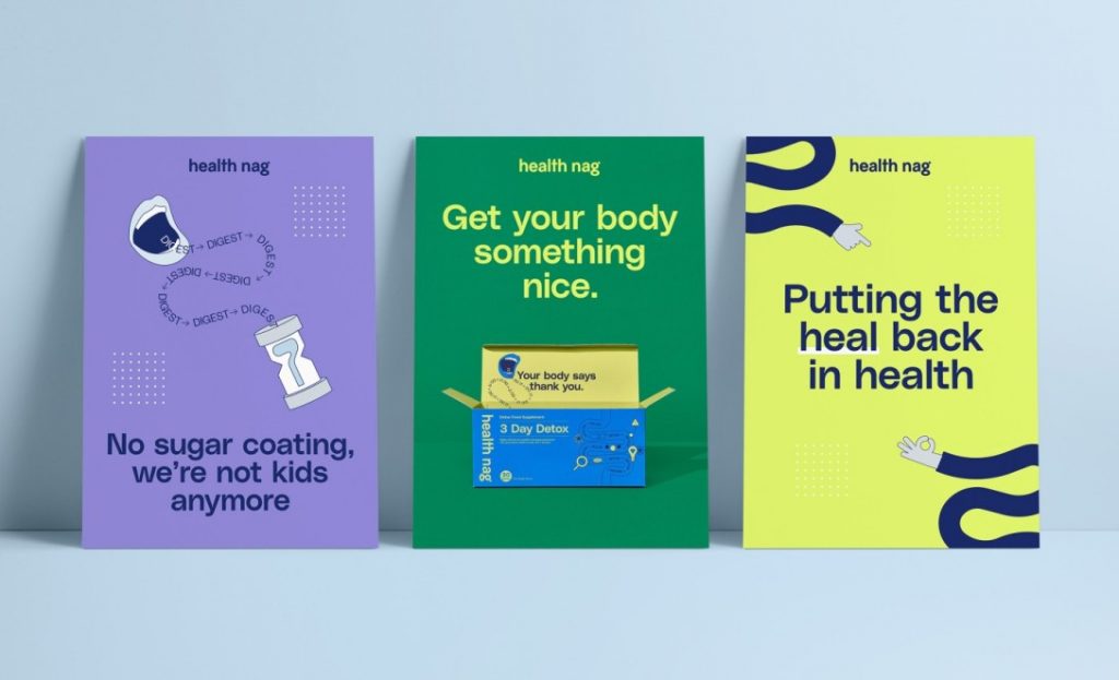 Health Nag 一家由女性运营的医疗健康平台品牌设计欣赏